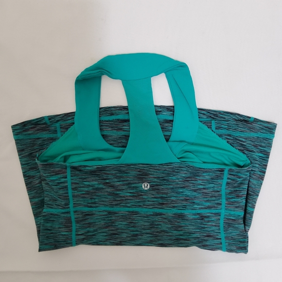 Lululemon Scoop Neck Tank Space Dyed Teal Heather Size 8 - Picture 4 of 7